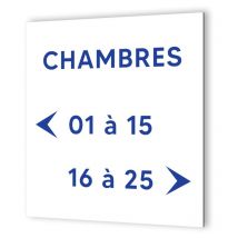 Decoho - Panneau en dibond blanc Picto Bleu · indication chambres à personnaliser