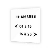 Decoho - Panneau signalétique en Plexi Picto Noir · indication chambres à personnaliser