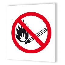 Pictogramme de sécurité en Dibond 20 x 20 cm Flamme nue interdite