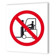 Decoho - Pictogramme de sécurité en Dibond 20 x 20 cm Interdiction au chariot