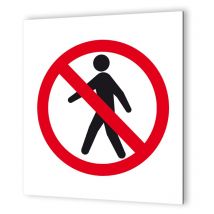 Decoho - Pictogramme de sécurité en Dibond 20 x 20 cm Interdit aux piétons