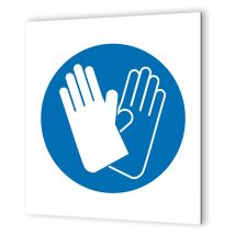Decoho - Pictogramme d'Obligation en Dibond 20 x 20 cm Gants de Sécurité