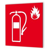 Decoho - Pictogramme lutte incendie en Dibond 20 x 20 cm Extincteur