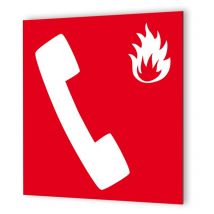 Decoho - Pictogramme lutte incendie en Dibond 20 x 20 cm Téléphone Secours