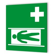 Pictogramme sauvetage et sécurité en Dibond 20 x 20 cm Civière