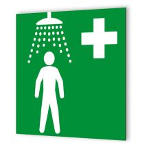 Decoho - Pictogramme sauvetage et sécurité en Dibond 20 x 20 cm Douche de sécurité