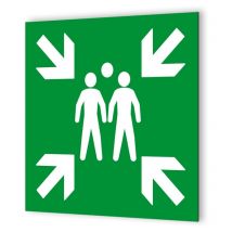 Decoho - Pictogramme sauvetage et sécurité en Dibond 20 x 20 cm Point de rassemblement