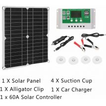 Panneau solaire 12 v 12 w Kit de panneau solaire avec régulateur de charge solaire, panneau solaire pour voiture, yacht, rv, bateau, moblie,