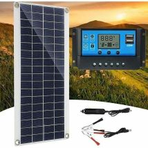 Panneau Solaire 10w 18v, Kit De Panneau Solaire, Chargeur De Batterie Kit Avec Régulateur De Charge Solaire 60a Pour Camping-car, Yacht, Extérieur, 