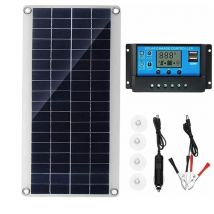 Cyslmuk - Panneau solaire 30W 12V, Kit de panneau solaire, Kit de chargeur de batterie avec contrôleur de Charge solaire 20A, extérieur, jardin