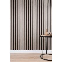 Panneau tasseau bois mural gris en 104 x 52 cm Panneau acoustique mural en chêne idéal pour bureau et salon