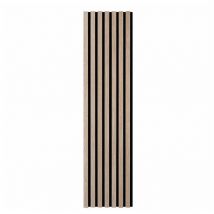 Panneau tasseaux bois - chêne clair fond noir - 120 x 30 x 2 cm