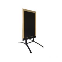Interface Plv - Panneau trottoir avec cadre bois brut sur piètement design - Fabrication française