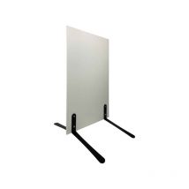 Interface Plv - Panneau trottoir avec plaque pvc sur piétement métal noir effet ressorts - Dimensions 106 x 60 cm