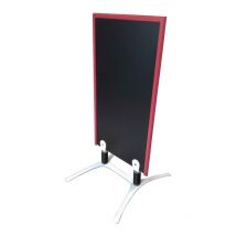 Panneau trottoir sur piétement métal blanc avec cadre bois rouge vin dimensions 120 x 65 cm