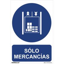 Panneau Utilisation Obligatoire ''solo Mercancias'' (pvc 0.7mm) 30x40cm