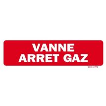 Cordia Incendie – Panneau de signalisation "Vanne Arrêt Gaz" en PVC – Dimensions L 200 x H 60 mm – Mode de fixation, Largeur