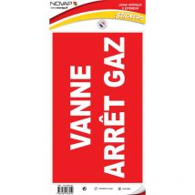 Novap - Panneau Vanne d'arret de gaz - Vinyle adhésif 330x200mm - 4036052