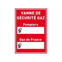 Panneau vanne de securite gaz (A0579) - Aluminium 2 mm - 300 x 420 mm