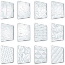 Panneaux 3D 60x60cm - polystyrène eps, isolant acoustique thermique - tous les modèles / 1 panneau: Bow