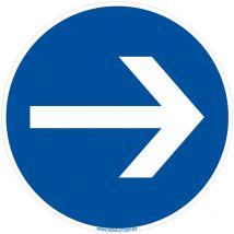 Signaletique.biz France - Panneaux de signalisation routière provisoires Panneaux de signalisation pas chers en Comacel - Obligation tourner à droite