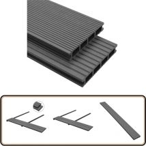 Panneaux de terrasse avec accessoires wpc 26 m² 2,2 m Gris - Parquet Extérieur - Lames De Terrasse - Terrasse Composite - Terrasse Extérieure