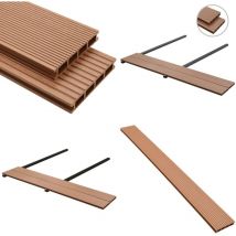 Panneaux de terrasse avec accessoires wpc 30 m² 2,2 m Marron - lame de terrasse - lames de terrasses - Home & Living - Brun
