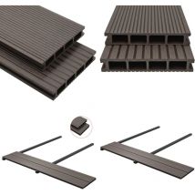 Panneaux de terrasse creux wpc 35 m² 4 m Marron foncé - Panneau De Terrasse - Terrasse Extérieur - Decking - Composite Bois Plastique - Terrasse