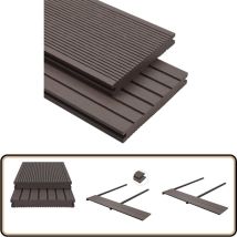 Panneaux de terrasse solides wpc 25 m² 4 m Marron foncé - Panneau De Terrasse - Terrasse Extérieur - Decking - Composite Bois Plastique - Terrasse