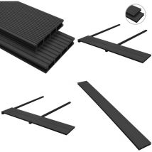 Panneaux de terrasse wpc avec accessoires 10 m² 4 m Anthracite - Parquet Extérieur - Terrasse Extérieure - Decking - Bois Composite - Terrasse