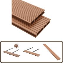Panneaux de terrasse wpc avec accessoires 20 m² 4 m Marron - Terrasse Extérieur - Decking - Bois Composite - wpc - Patio
