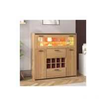 Panneaux latéraux, armoire à vin élégante à deux portes, étagères en verre et armoires à vin