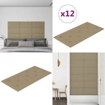 Panneaux muraux 12 pcs Cappuccino 60x30 cm Similicuir 2,16 m² - Panneau Mural - Revêtement Mural - Lambris - Décoration Murale - Isolation Phonique
