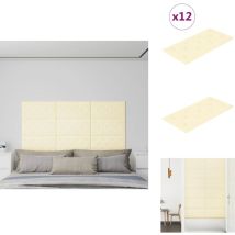 Panneaux muraux 12 pcs Crème 60x30 cm Similicuir 2,16 m² - Panneau Mural - Revêtement Mural - Lambris - Décoration Murale - Simili Cuir