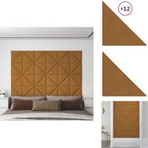 Panneaux muraux 12 pcs Marron 30x30 cm Velours 0,54 m² - Panneau Mural - Décoration Murale - Revêtement Mural - Tapisserie Murale - Velours