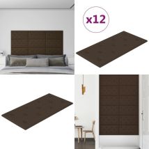 Panneaux muraux 12 pcs Marron 60x30 cm Similicuir 2,16 m² - Panneau Mural - Revêtement Mural - Lambris - Décoration Murale - Isolation Phonique