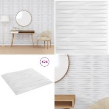 Panneaux muraux 24 pcs blanc 50x50 cm xps 6 m² pierre - Papier Peint 3d - Revêtement Mural - Panneaux Muraux - Décoration Murale - Effet Pierre