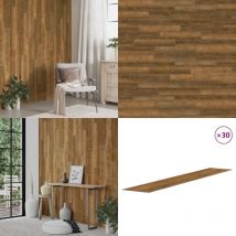 Panneaux muraux Aspect bois Marron pvc 4,12 m² - Panneau Mural - Papier Peint Effet Bois - Décoration Murale - Revêtement Mural - Mur Habillé - Home