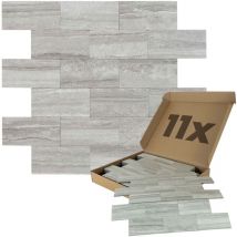 Panneaux muraux autocollants aspect marbre aspect pierre 1m², 11 pièces Revêtement mural résistant à l'humidité, qualité supérieure pour salle de