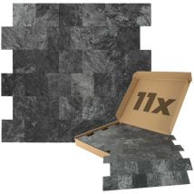 Panneaux muraux autocollants aspect pierre 1m², 11 pièces Revêtement mural résistant à l'humidité, qualité supérieure pour salle de bains et cuisine