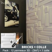 Pannelli Decorativi 3D Bricks Pannello a parete 3m² + Colla Wallart