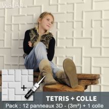 Pannelli Decorativi 3D Tetris Pannello a parete 3m² + Colla Wallart