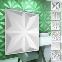 Hexim - Pannelli murali 3D in plastica pvc - rivestimento murale bianco con aspetto 3D - motivi a diamante: 5 mq 20 pannelli, HD017