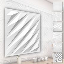 Pannelli murali 3D in plastica PVC - rivestimento murale bianco con aspetto 3D - motivi astratti: 1 pannello/campione, HD136