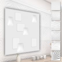 Hexim - Pannelli murali 3D in plastica pvc - rivestimento murale bianco con aspetto 3D - motivi astratti: 3 mq 12 pannelli, HD009