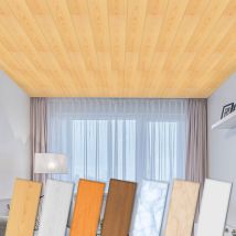 Pannelli per soffitto in xps Styrofoam - rivestimento leggero e stabile - molti modelli e colori: 10 metri quadrati, P-01 Luce di faggio