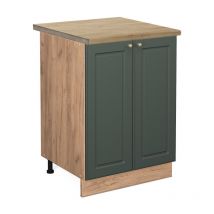 Vicco - Mobiletto base cucina Fame-Line, Verde-oro Country House, 60 cm , pl Rovere