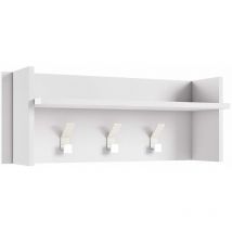 Pannello Appendiabiti Da Parete Bianco Con 3 Ganci
