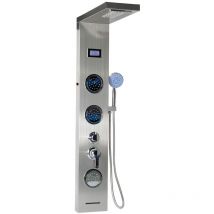 Pannello da Doccia in Acciaio Inox,Colonna Doccia led con Doccia a Pioggia e doccetta,Cascata,Doccia corporale,5 modalità doccia(Acciaio Inossidabile