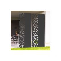 Pannello decorativo universale 160 x 60 cm flower grigio semi-traforato sul lato